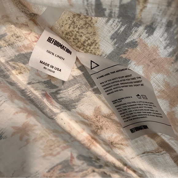 Reformation Mini Linen Ruffled Dress - Picture 3 of 5